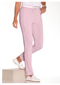 Dames Bengalinebroek met elastische inzetten in roze ,maat 36, WITT, 80% Viscose, 17% Polyamide, 3% Elastan