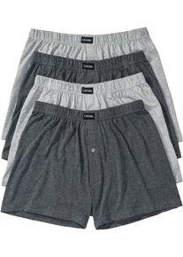 Boxer larghi in jersey con cotone morbido (pacco da 4), Grigio, Taglia 7 (XL), bonprix