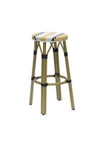 METRO PROFESSIONAL Taburete de bar Bistro, apilable, aluminio/ratán PE, amarillo