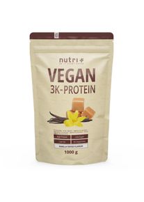 nutri+ veganes 3K Proteinpulver, 1000 g Dose, Vanilla-Toffee