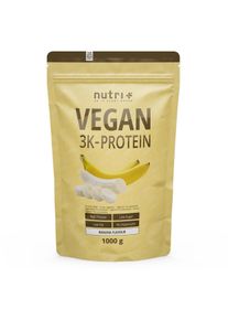 nutri+ veganes 3K Proteinpulver, 1000 g Beutel, Banana