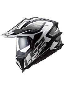 LS2 MX701 Explorer Alter, adventure helmet , color: Matt Black/White/Grey , size: L