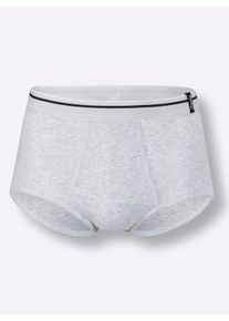 Herren Slip in 2x hellgrau-melange ,Gr&ouml;&szlig;e 5, WITT, 98% Baumwolle, 2% Polyester