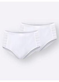w&auml;schepur Damen Formslip mit seitlichem Streifen-Einsatz in wei&szlig; ,Gr&ouml;&szlig;e 40/42, Witt, 40% Polyester, 30% Polyamid, 20% Elasthan, 10% Baumwolle