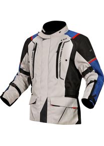 LS2 Narvik, textile jacket waterproof , color: Light Grey/Black/Blue , size: L