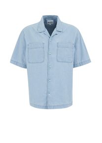 WE Fashion Män Skjorta blå denim Storlek M