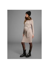 Neun Monate , Umstandskleid »Strickkleid für Schwangerschaft und Stillzeit«, Umstands-Strickkleid mit modischen Knöpfen , beige meliert , N-Gr , 40...