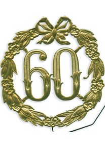 Jubilæumsnummer 60 med trådguld 13 cm