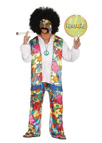 Munter frisk hippie herre kostume