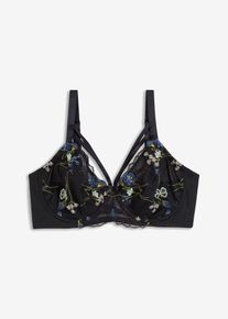 Minimizer-BH mit Stickerei, schwarz, Größe 75C, bonprix