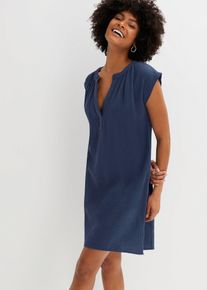 Minikleid aus reiner Baumwolle, blau, Größe 38, Musselin, bonprix