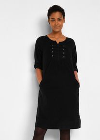Cord-Blusenkleid aus reiner Baumwolle, schwarz, Größe 40, 100% Baumwolle, bonprix