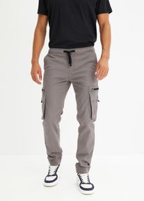 Stretch-Schlupfhose mit Cargotaschen Regular Fit, grau, Größe 52, mit Baumwolle, bonprix