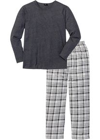 Pyjama mit Bio-Baumwolle mit langen Ärmeln, grau, Größe 48/50 (M), bonprix