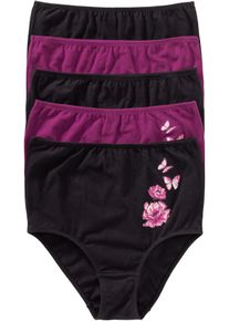 Highwaist Slip (5er Pack), schwarz, Größe 36/38 (S), mit Baumwolle, bonprix