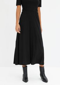 ausgestellter Jersey-Rock, schwarz, Größe 48/50 (XL), bonprix