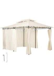 TecTake Pabellón de lujo para el jardín Emine con 6 paneles laterales crema - 403268