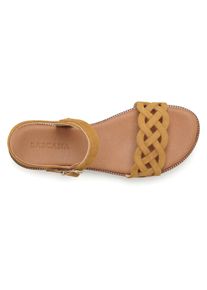 Lascana Dames Sandaal met gevlochten riempjes in camelkleuren ,maat 42, Witt, 100% Leer