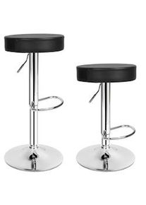 TecTake 2 sgabelli da bar Sebastian in similpelle - nero - 401562