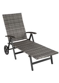 TecTake Lettino prendisole Auckland con telaio in alluminio, pieghevole - grigio - 403219