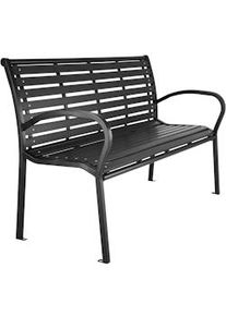 TecTake Panca da giardino Pino da 3 posti 126 x 62 x 81,5 cm - nero - 403213