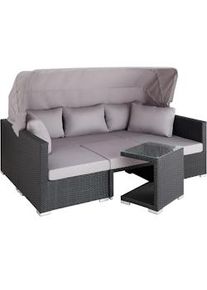 TecTake Lounge in rattan San Marino - nero - 403426