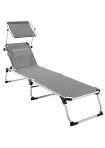 TecTake Sdraio Aurelie in alluminio regolabile in 6 posizioni - grigio-mélange - 403631