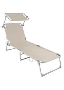 TecTake lettino prendisole, regolabile in 4 posizioni - beige - 400656