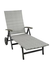 TecTake Lettino prendisole Auckland con telaio in alluminio, pieghevole - grigio chiaro - 403746