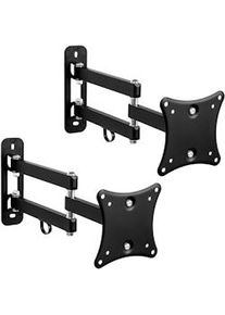 TecTake 2 supporti da installazione a parete per monitor 10-24′′ (25-61cm) inclinabili girevoli - nero - 401762