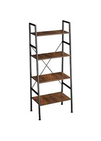 TecTake Estantería de escalera castle 57,5 x 35,5 x 139cm - Madera industrial oscura, rústica - 404146