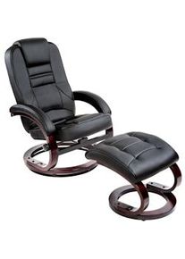 TecTake Poltrona da TV con poggiapiedi, modello 2 - nero - 403849