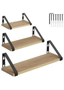 TecTake 3 estantes de pared Cowell madera industrial clara, roble Sonoma - 404430