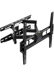 TecTake Supporto da installazione a parete per TV 32-55′′ (82-138cm) inclinabile girevole livella - nero - 401801