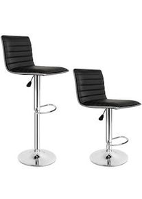 TecTake 2 sgabelli da bar Johannes, in similpelle - nero - 401561