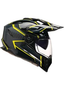 Z1R Range Voyager, capacete de aventura , cor: Preto/Cinzento/Amarelo Néon , tamanho: XL