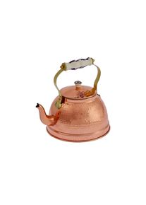 ich-zapfe Bouilloire en cuivre, Theiere cuivre - Martelé, avec anse en porcelaine, 1,5L