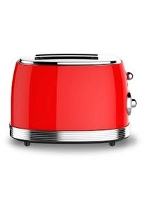 SOGO Tostapane 2 fette retrò / 850W / 6 livelli di temperatura / scongelamento e riscaldamento / rosso