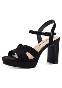 Tamaris , High-Heel-Sandalette , Sommerschuh, Abendschuh, Blockabsatz, mit ANTIshokk-Absatz , schwarz , 37 , 37 , Elegante Sandalette mit...