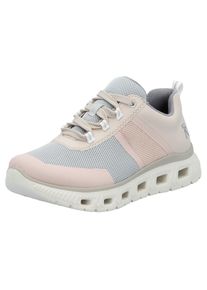 RIEKER Sport, Damen, Sneaker in veganer Verarbeitung, Freizeitschuh, Halbschuh, Schn&uuml;rschuh, hellbeige kombiniert, 36, hellbeige kombiniert, Sneaker 