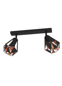 Eglo Leuchten CARLTON Deckenleuchte Kupferfarben, Schwarz, 2-flammig