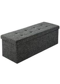 TecTake Bauletto pouf pieghevole in poliestere con contenitore 110 x 38 x 38 cm - grigio scuro - 402236