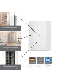 Rauch Eckkleiderschrank »Kleiderschrank Schrank Ankleidezimmer Schlafzimmer Garderobe AGORDO« in zwei Griff-Farben in braun, Größe B/H/T: 117 cm x...