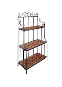 TecTake Estantería de metal con 3 estantes de mosaico terracota - 402770