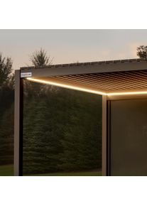 pergomondo LED-Lichterset f&uuml;r Pergola mit Lamellendach | 3 x 3 m, anthrazit