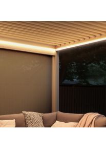 pergomondo LED-Lichterset für Pergola mit Lamellendach | 3 x 3 m, weiß