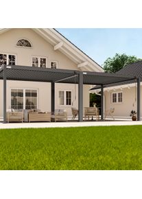 pergomondo Pergola mit Lamellendach | 3 x 8 m, anthrazit