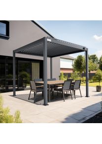 pergomondo Pergola mit Lamellendach | 3 x 3 m, anthrazit