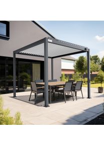 pergomondo Pergola mit Lamellendach | 3 x 3 m, wei&szlig; / anthrazit