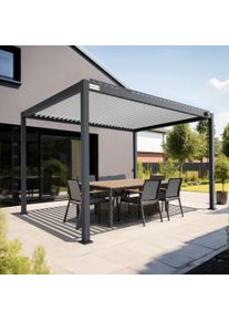 pergomondo Pergola mit Lamellendach | 3 x 4 m, wei&szlig; / anthrazit